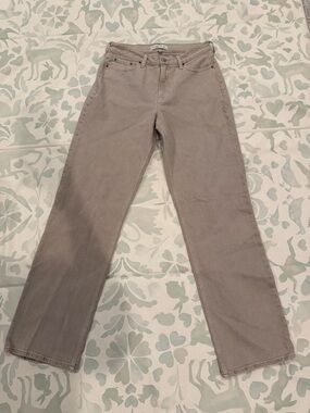 Abercrombie & Fitch Light Taupe Straight-Leg Jeans
